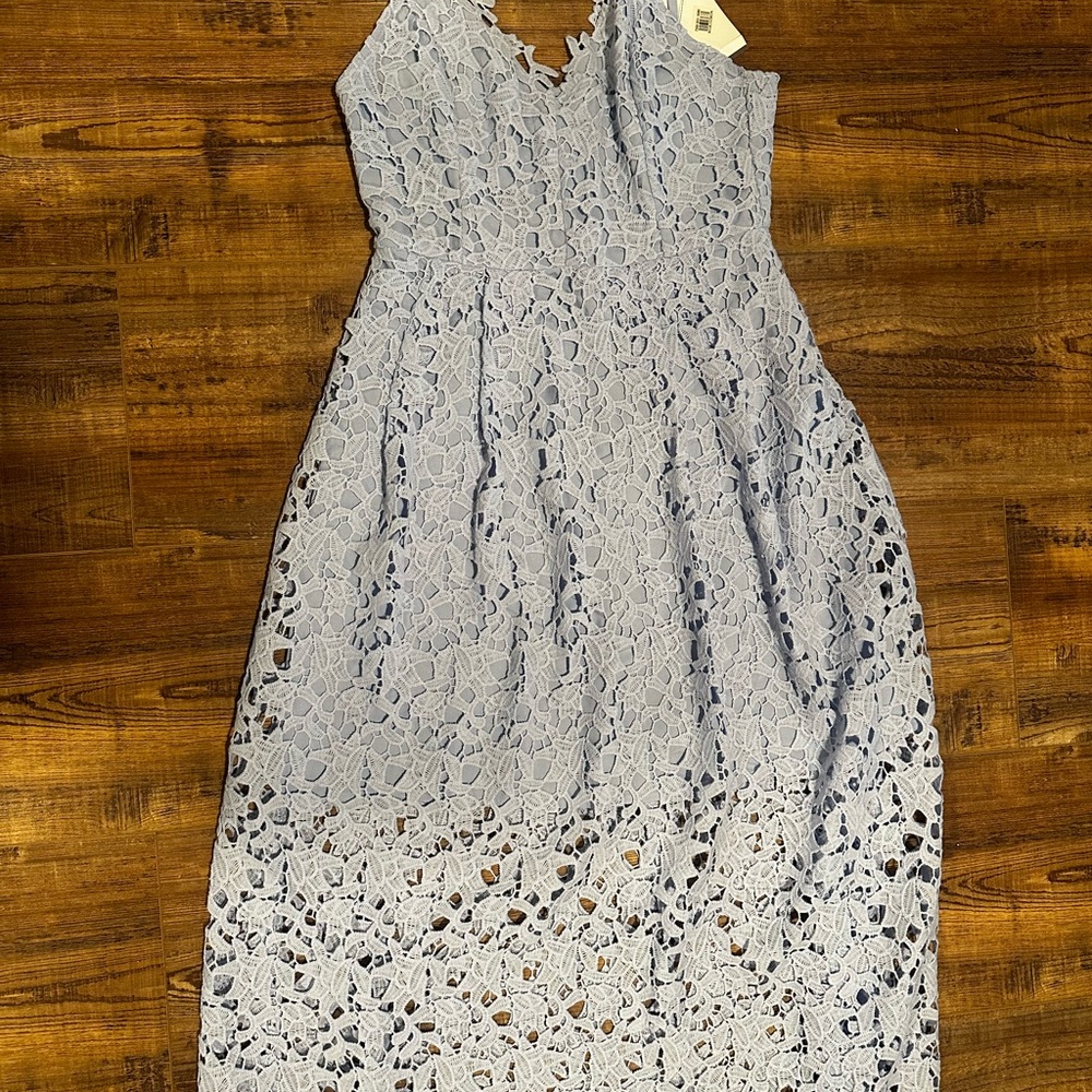 Astr Spaghetti strap Lace Dress in Light Blue